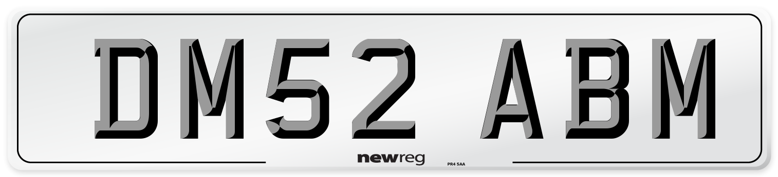 DM52 ABM Number Plate from New Reg